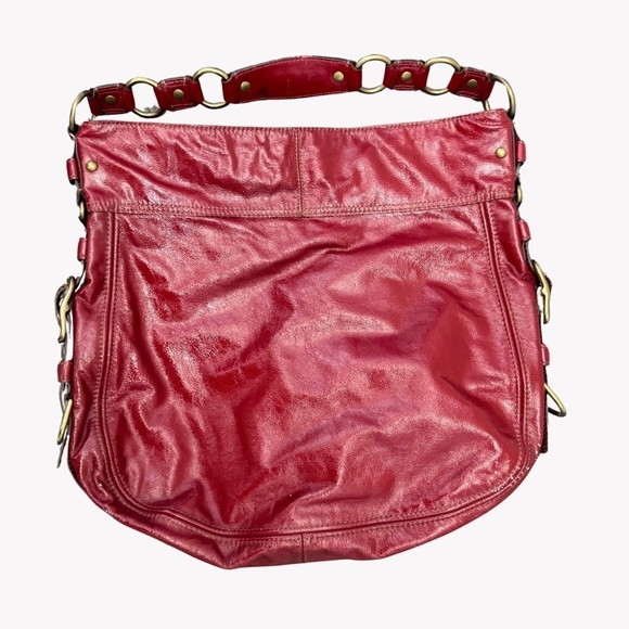 RARE Coach 12736 Zoe Editorial Red Patent XL Hobo Bag - Picture 9 of 16
